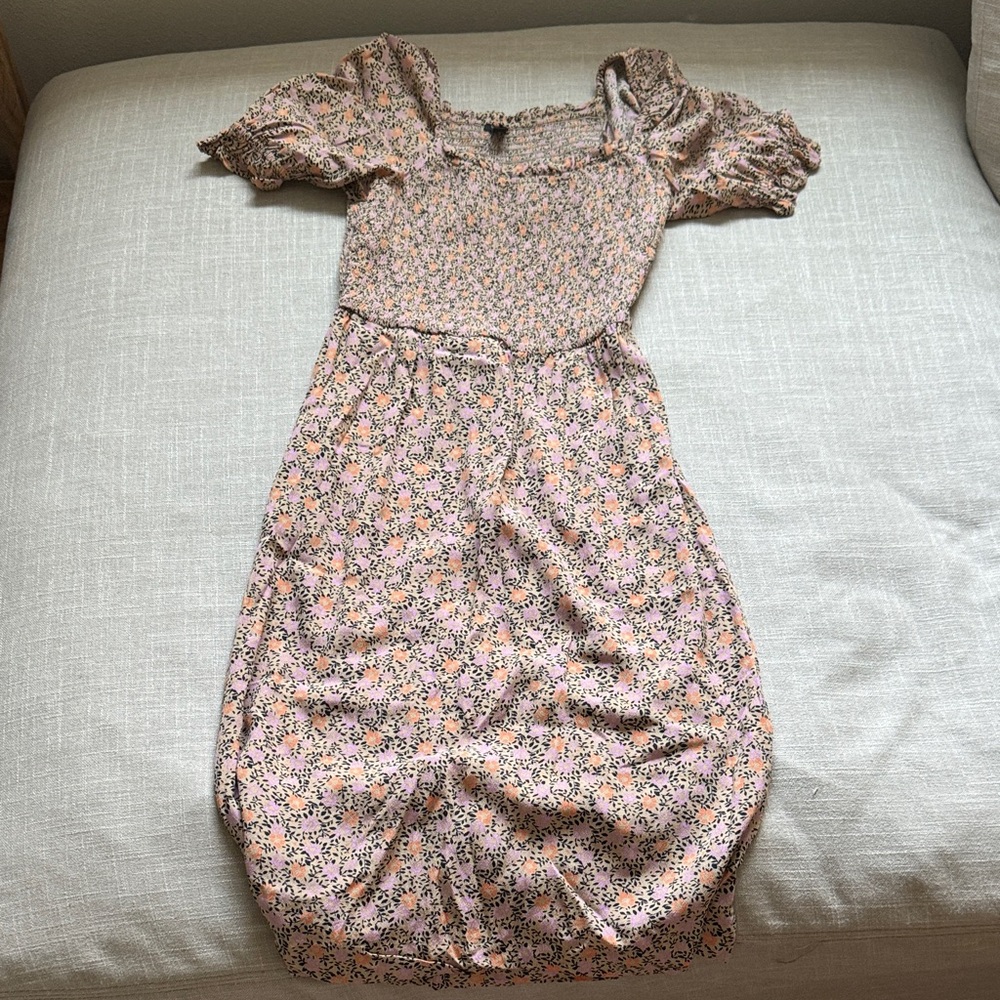 Ann Taylor smocked floral dress